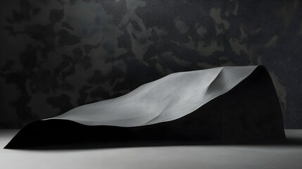 Aufkleber - A sculptural, minimalist design featuring smooth curves and contrasting textures against a dark background.