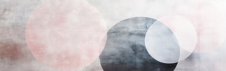Poster - Abstract backdrop featuring pencil strokes and circular shapes in muted tones for creative inspiration