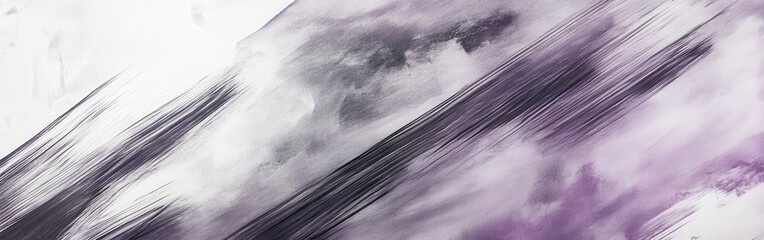 Poster - Dynamic abstract pencil strokes create a jagged texture in monochrome and lavender hues over a white background