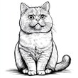 © Thanaporn - Realistic coloring page of british shorthair cat for kids fun art home close-up creative learning