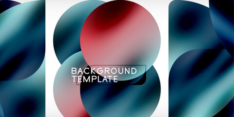 Poster - Color geometric shapes background shadow circles