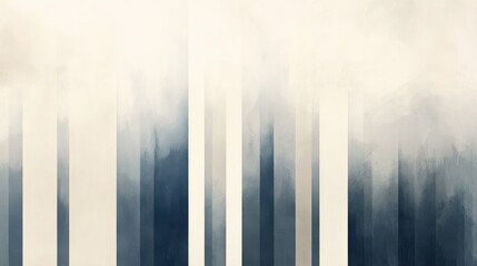 Poster - Minimalist abstract composition featuring muted indigo tones and vertical elements in a serene environment