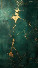 Poster - Luxurious emerald green textured background with golden accents for elegant design aesthetics