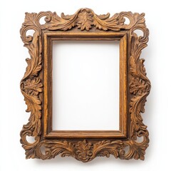 Poster - Decorative wooden picture frame with intricate floral patterns designed for displaying cherished memories