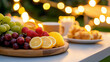 © Gun - Joyful Outdoor Setting with Colorful Fruits and Soft Bokeh Lights in Editorial Style Photograph
