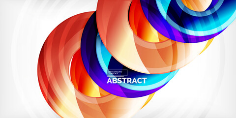 Poster - Bright colorful circles with light effects. Abstract background