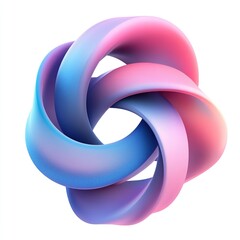 abstract pink blue 3d interwoven rings.