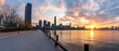 © underground - City sunset waterfront promenade