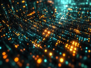 Poster - Data IT security system, secure cloud storage, encryption technology, cyber defense, glowing data streams, hightech digital background
