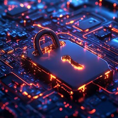 Poster - Data technology security, encrypted data flow, glowing digital firewall, secure cloud, cyber protection, futuristic technology, data safety