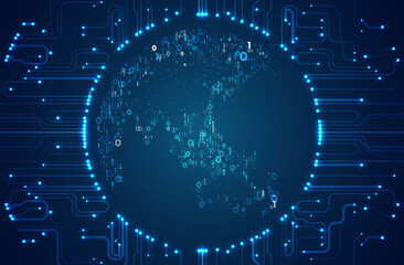 Poster - abstract global technology background. futuristic data network elements. digital innovation concept 