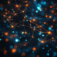 Aufkleber - Futuristic network of nodes and connections, symbolizing realtime automated threat detection, cybersecurity digital defense concept, glowing tech design