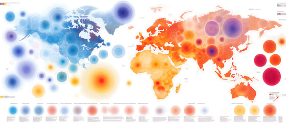 Poster - Global heat map visualization interactive data analysis online environment educational concept