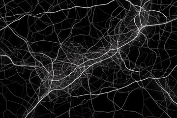 Fototapete - Dynamic neural connections visualization abstract environment digital art technology close-up perspective