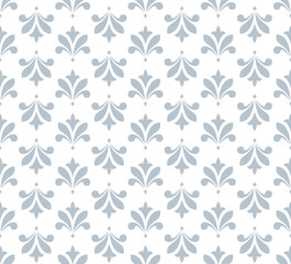  Flower geometric pattern. Seamless vector background. White and gray ornament