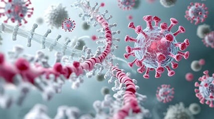 Aufkleber - Cross Sectional Graphic of the Respiratory System Showing the Infection and Spread of Group A Streptococcus Bacteria in the Throat Area