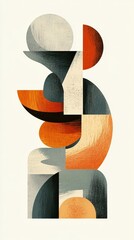 Poster - A Colorful Geometric Composition of Varied Shapes and Forms
