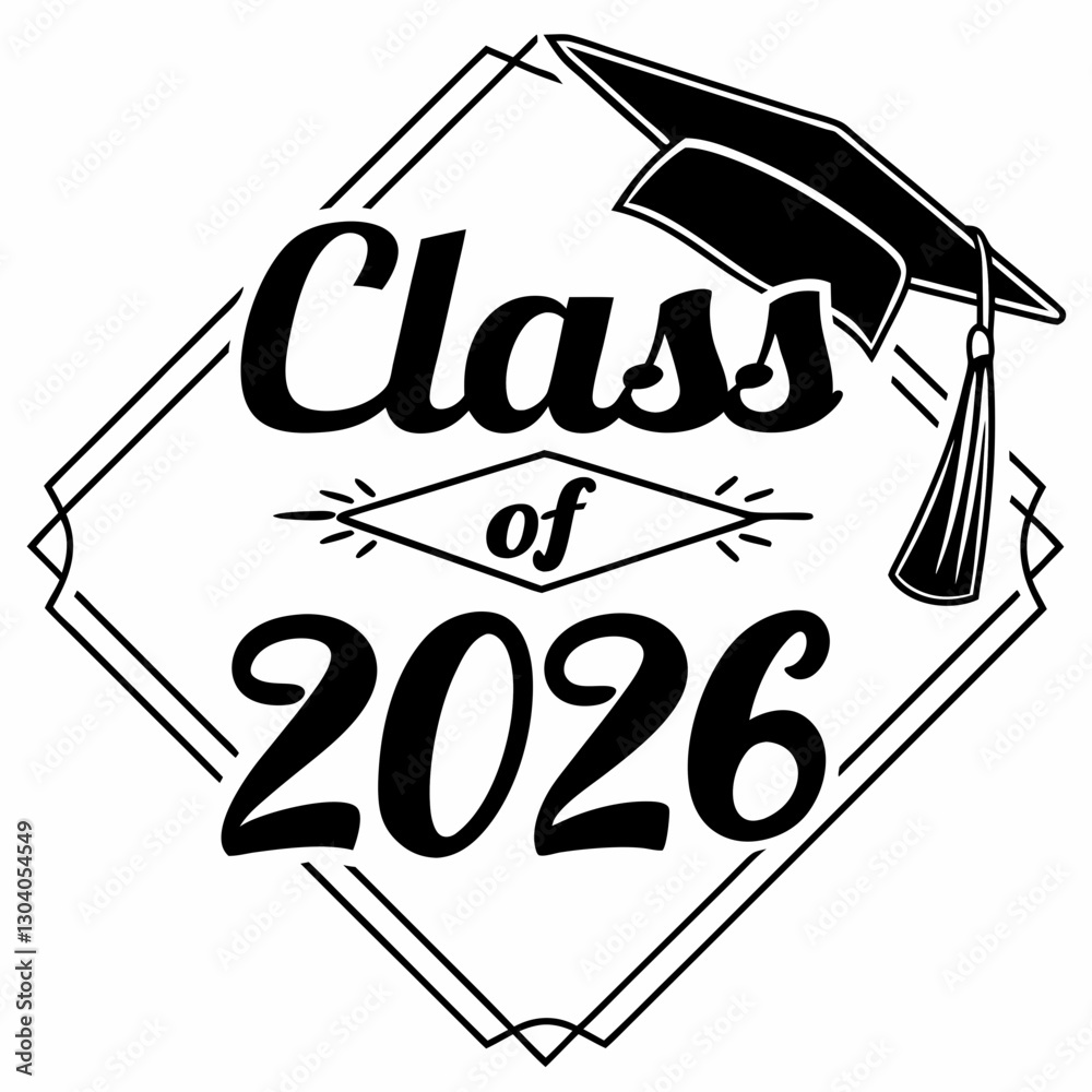 Free Class of 2026 Graduation Cap PNG Stock Vector | Adobe Stock