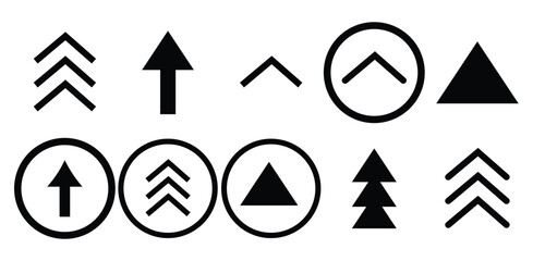 Wall Mural - swipe up icon set. up arrow button symbol. swipe up icons for social media stories. scroll arrow up 