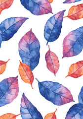 Poster - Watercolor leaves Isolated on White Background for Landscape and Architecture Drawing  . Generative AI