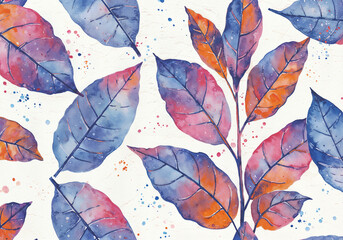 Poster - Watercolor leaves Isolated on White Background for Landscape and Architecture Drawing  . Generative AI