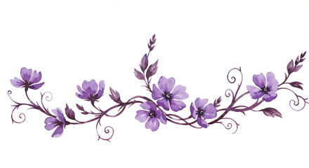 Poster - Watercolor flowers Isolated on White Background for Landscape and Architecture Drawing  . Generative AI