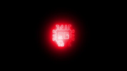 Wall Mural - Glowing neon 5G new wireless internet wifi icon. The concept of 5G network, high-speed mobile Internet.
