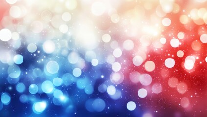 Poster - Colorful Abstract Bokeh Background with Vibrant Red, Blue, and White Tones for Festive Celebrations or Creative Projects