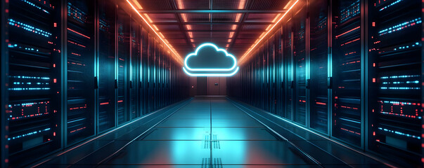 Poster - Cloud server data center corridor