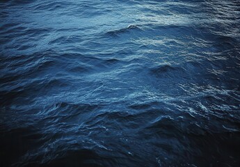 Poster - Deep Blue Ocean Waves with Gentle Ripples Capturing the Serenity and Tranquility of Nature's Water Surface Under Bright Sunlight
