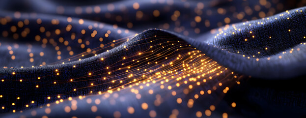 Poster - Glowing Data Wave, Abstract Tech Background