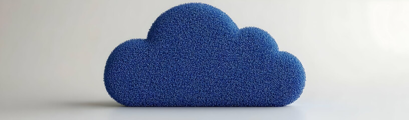 Poster - Blue cloud shape, white background, data storage concept