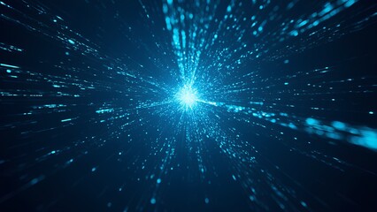 Poster - Dynamic light speeds through space digital universe abstract animation cosmic environment close-up view futuristic concept