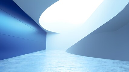 Poster - Fluid motion pathway modern architecture digital art abstract space minimalist view conceptual design