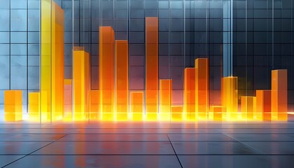 Poster - Dynamic data visualization showcasing growth trends in modern business digital environment graphic representation