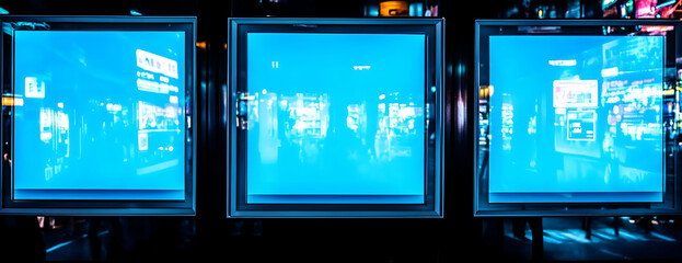 Poster - City night digital displays