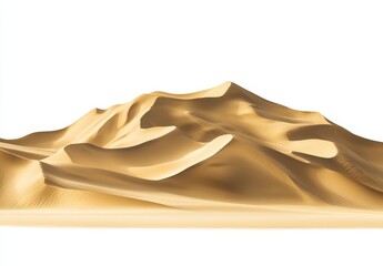 Poster - Golden Sand Dunes in Bright Light with Soft Textures and Flowing Shapes Creating a Serene and Abstract Landscape in Desert Environment
