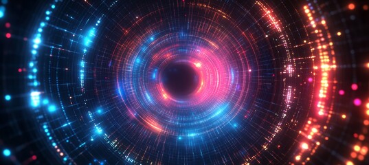 Fototapete - Cyberspace time travel portal gate. Generative AI technology.	

