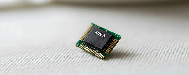 Poster - Microchip on textured surface. Tech background