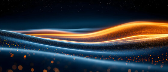 Poster - Abstract waves, energy, dark background, design