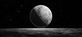 Moon satellite on dark space. Science astronomy. Generative AI technology.	
