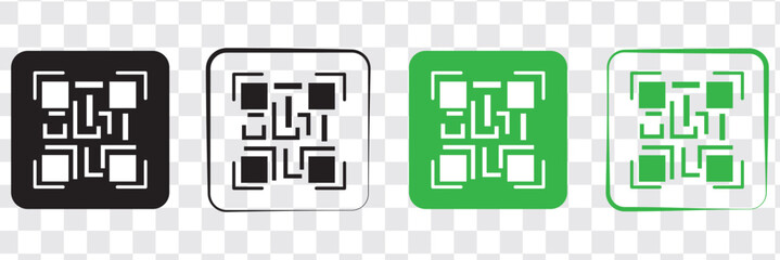 scanner, qr code scanner icons vector