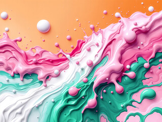 Poster - abstract background oil paint splashes . Generative AI