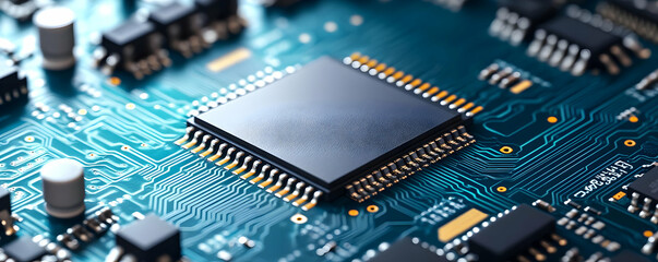Poster - Close-up processor circuit board tech