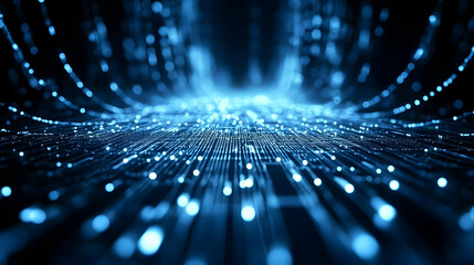 Poster - Digital data stream, network flow
