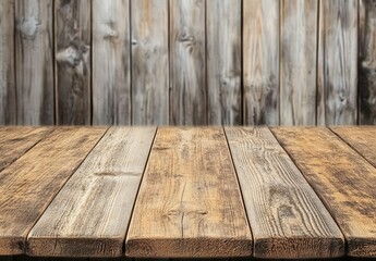 Poster - Rustic Wooden Table Surface and Weathered Plank Background Ideal for Natural Aesthetic Decor, Craft Projects, or Food Photography Settings