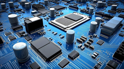 Poster - Circuit board, processor, technology, detail, background, tech, electronics, website, design