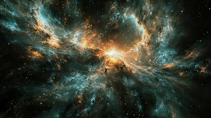 Wall Mural - celestial nebula cosmic dust and gas clouds in deep space
