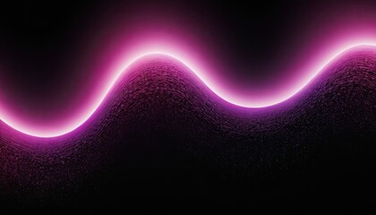 Poster - Pink neon light wave line abstract background
1
