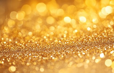 Poster - Shimmering Gold Glitter Background with Sparkling Bokeh Effect Perfect for Celebrations, Events, and Festive Themes in Various Design Projects